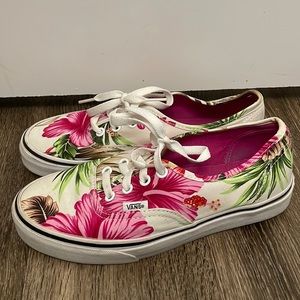 Vans Hawaiian Floral Pink Shoes Women’s Size 7